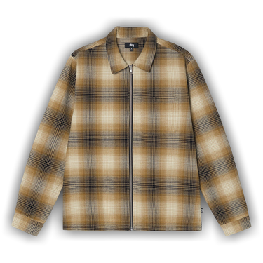 Buy Stussy Jack Shadow Plaid Zip Shirt 'Mustard' - 1110251