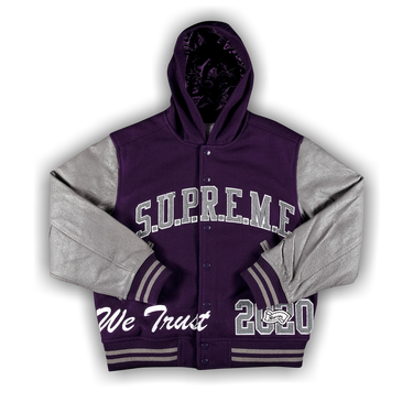 Buy Supreme King Hooded Varsity Jacket 'Purple' - FW20J78 PURPLE | GOAT