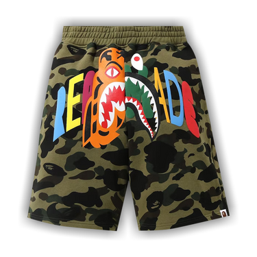 Buy BAPE x READYMADE Tiger Shark Wide Sweat Shorts 'Green