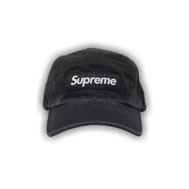Buy Supreme Washed Chino Twill Camp Cap 'Black' - FW22H104