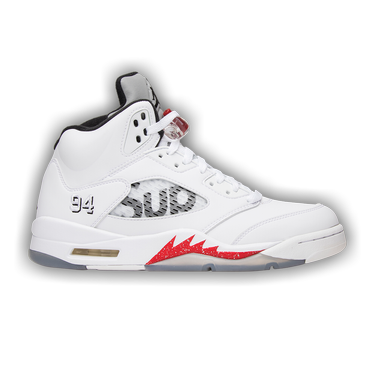 Buy Supreme x Air Jordan 5 Retro 'White' - 824371 101 | GOAT