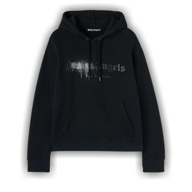 Buy Palm Angels Rhinestone Sprayed Hoody 'Black