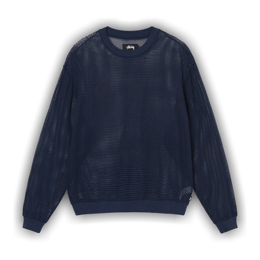 【STUSSY FA24'】Stussy 2 Tone Cotton Mesh Crew Stussy 2 Tone Cotton Mesh LS Crew (Black) - Commonwealth