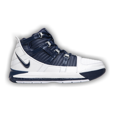 Nike zoom lebron 3 white navy store