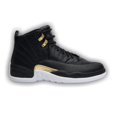 Air jordan 12 reptile black metallic gold on sale