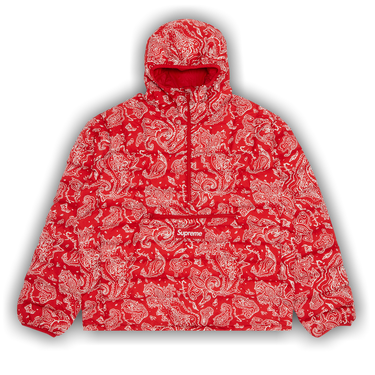Buy Supreme Micro Down Half Zip Hooded Pullover 'Red Paisley' - FW22J70 RED  PAISLEY | GOAT
