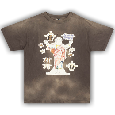 Buy SAINT Mxxxxxx Aged Denim Tears Short-Sleeve T-Shirt 'Grey