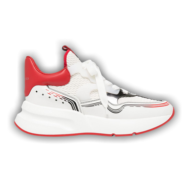 Buy Alexander McQueen Oversized Runner 'White Silver Red