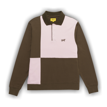 Buy GOLF WANG Olde Golf Patch Long Sleeve Polo Brown Pink FW22TS1065BP GOAT
