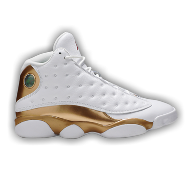 White and gold 13s jordans on sale