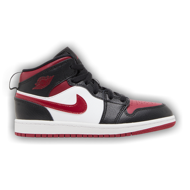 Jordan 1 mid black noble discount red white