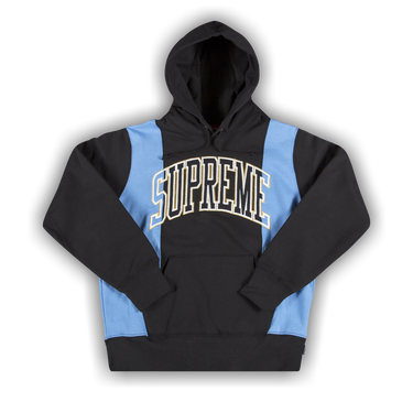 Supreme paneled hooded best sale sweatshirt black