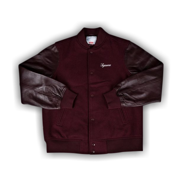 Buy Supreme Crew Varsity Jacket 'Burgundy' - FW15J7 BURGUNDY | GOAT
