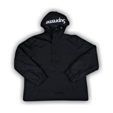 Buy Supreme Hooded Logo Half Zip Pullover 'Black' - FW17J45
