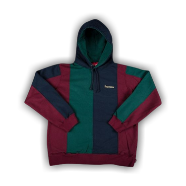 Buy Supreme Tricolor Hooded Sweatshirt Burgundy FW18SW66