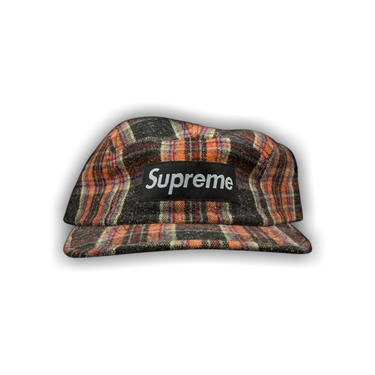 Buy Supreme Wool Plaid Camp Cap 'Black' - 0052 100701WPCC BLAC | GOAT