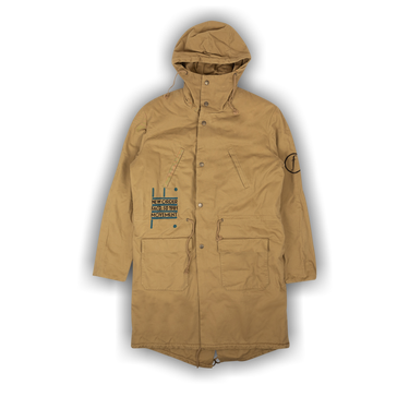 Buy Raf Simons Redux Handpainted Parka With Badge 'Camel' - A01