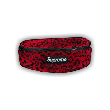 Buy Supreme Leopard Fleece Waist Bag 'Red' - FW17B20 RED