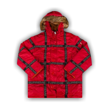 Buy Supreme Logo Tape N-3B Parka 'Red' - FW18J20 RED | GOAT CA