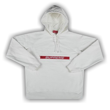 Supreme zip pouch hooded shop sweatshirt white