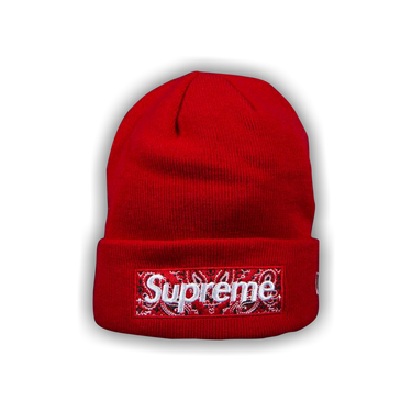 Buy Supreme x New Era Bandana Box Logo Beanie 'Red
