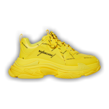 スニーカー 25FW Balenciaga TRIPLE S PAINT LOGO 536737WTSPL9010 Balenciaga Triple S Sneaker 'Allover Logo - Black Fluo