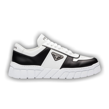 Buy Prada Leather Sneakers 'White Black' - 2EE378 3LJ6 F0964 | GOAT