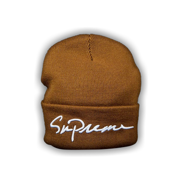 Buy Supreme Classic Script Beanie 'Brown' - FW18BN53 BROWN | GOAT