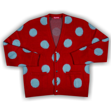 Buy Supreme Brushed Polka Dot Cardigan 'Red' - SS20SK6 RED | GOAT