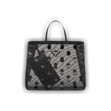 衝撃特価 Sequined Prada Buy Mesh F0002 2DZ8 1BG416 - 'Black' Bag Tote バッグ
