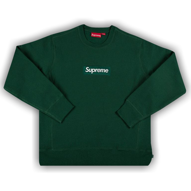 Buy Supreme Box Logo Crewneck Dark Green FW18SW26 DARK