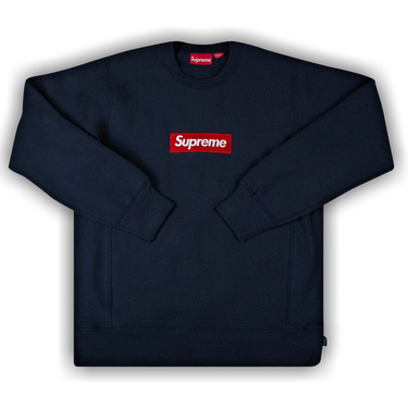 トップス supreme washed box logo crewneck navy L Buy Supreme Box Logo Crewneck 'Navy' - FW15SW6 NAVY | GOAT