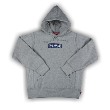 Buy Supreme Bandana Box Logo Hooded Sweatshirt 'Heather Grey