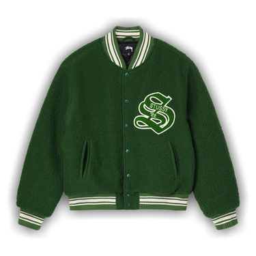 Buy Stussy Casentino Wool Varsity Jacket 'Green' - 115678 GREN | GOAT
