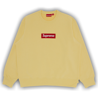 Buy Supreme Box Logo Crewneck 'Pale Yellow' - FW22SW65 PALE