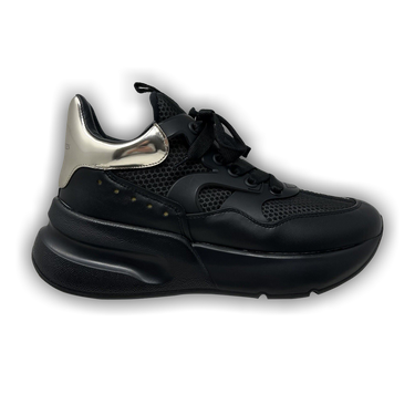 Buy Alexander McQueen Oversized Runner 'Black Silver' - 708811