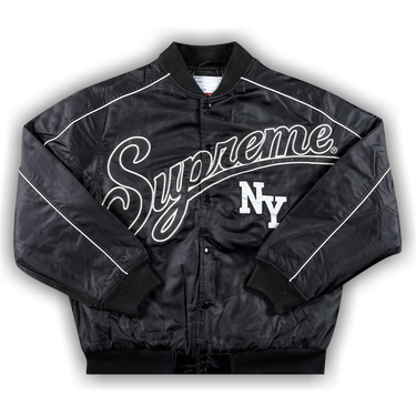Buy Supreme Contrast Script Varsity Jacket 'Black' - FW20J38 BLACK | GOAT