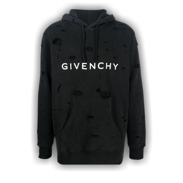 Buy Givenchy Classic Fit Hole Hoodie Black BMJ0KF3Y9W 011