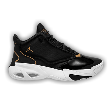 Jordan Max Aura 4 Metallic Gold Shoes Black