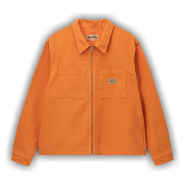 ジャケット・アウター STUSSY WASHED CANVAS ZIP SHIRT Washed Canvas Zip Shirt – Premier