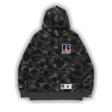 Buy BAPE x Russell Color Camo College Hoodie Black 1G73 114 920 BLACK GOAT CA