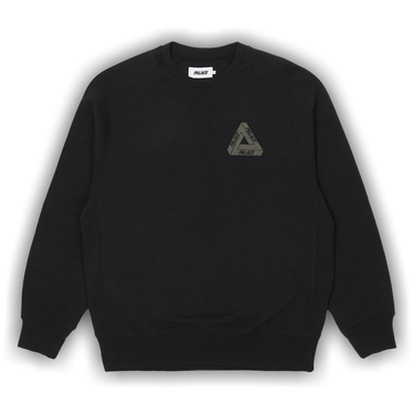 Buy Palace Tri-Ferg Slub Crew 'Black' - P23CS139 | GOAT