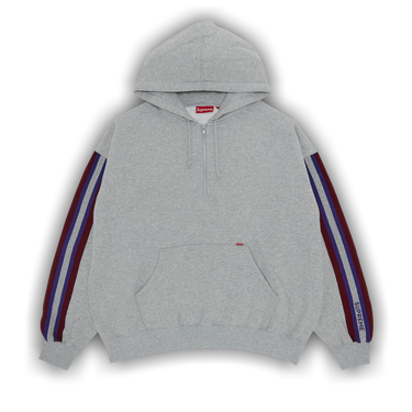 Buy Supreme Half Zip Hooded Sweatshirt 'Heather Grey