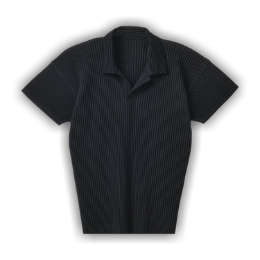Buy Homme Plissé Issey Miyake Pleated Polo Shirt 'Black