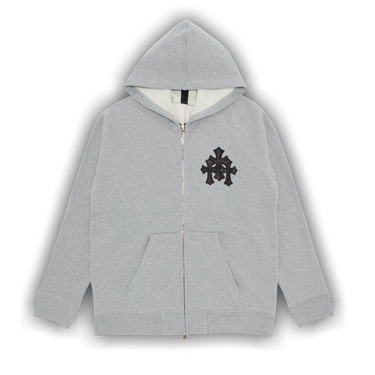 Buy Chrome Hearts Paper Jam Triple Leather Cross Zip Up Hoodie 