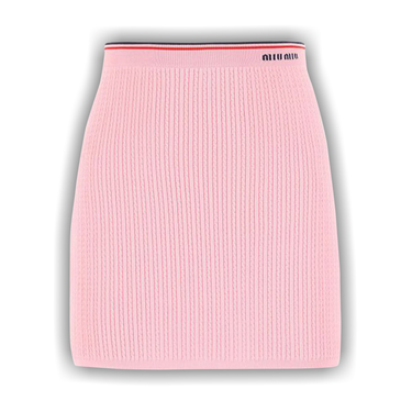 Buy Miu Miu Viscose Logo Mini Skirt 'Pink' - MMG393 11FN