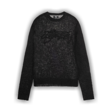 Buy Stussy Loose Knit Logo Sweater 'Black' - 117180 BLAC | GOAT