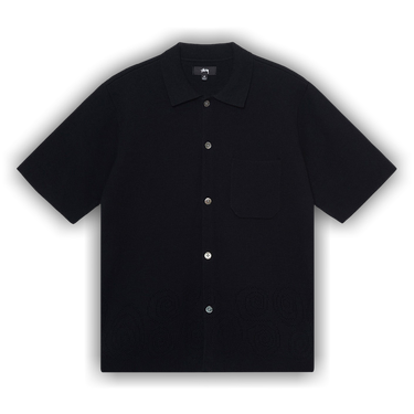 Buy Stussy Perforated Swirl Knit Shirt 'Black' - 117109 BLAC | GOAT
