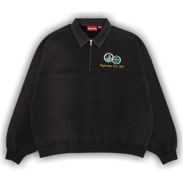 Buy Supreme Denim Collar Half Zip Sweatshirt 'Black' - SS23SW22 
