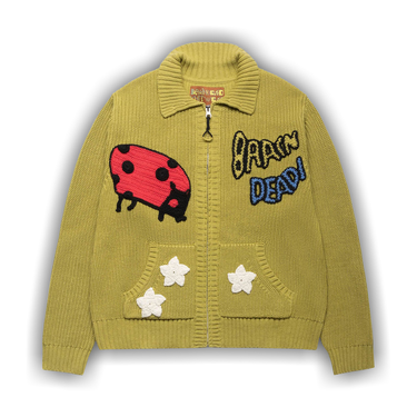 トップス BRAINDEAD BUGGIN' OUT CROCHET CARDIGAN Brain Dead Buggin' Out Crochet Zip Cardigan Olive | END. (DE)